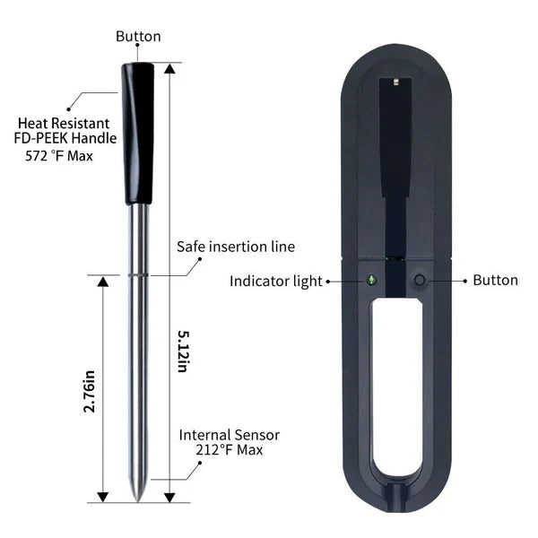 Wireless Kitchen Meat Thermometer for Oven Grill BBQ